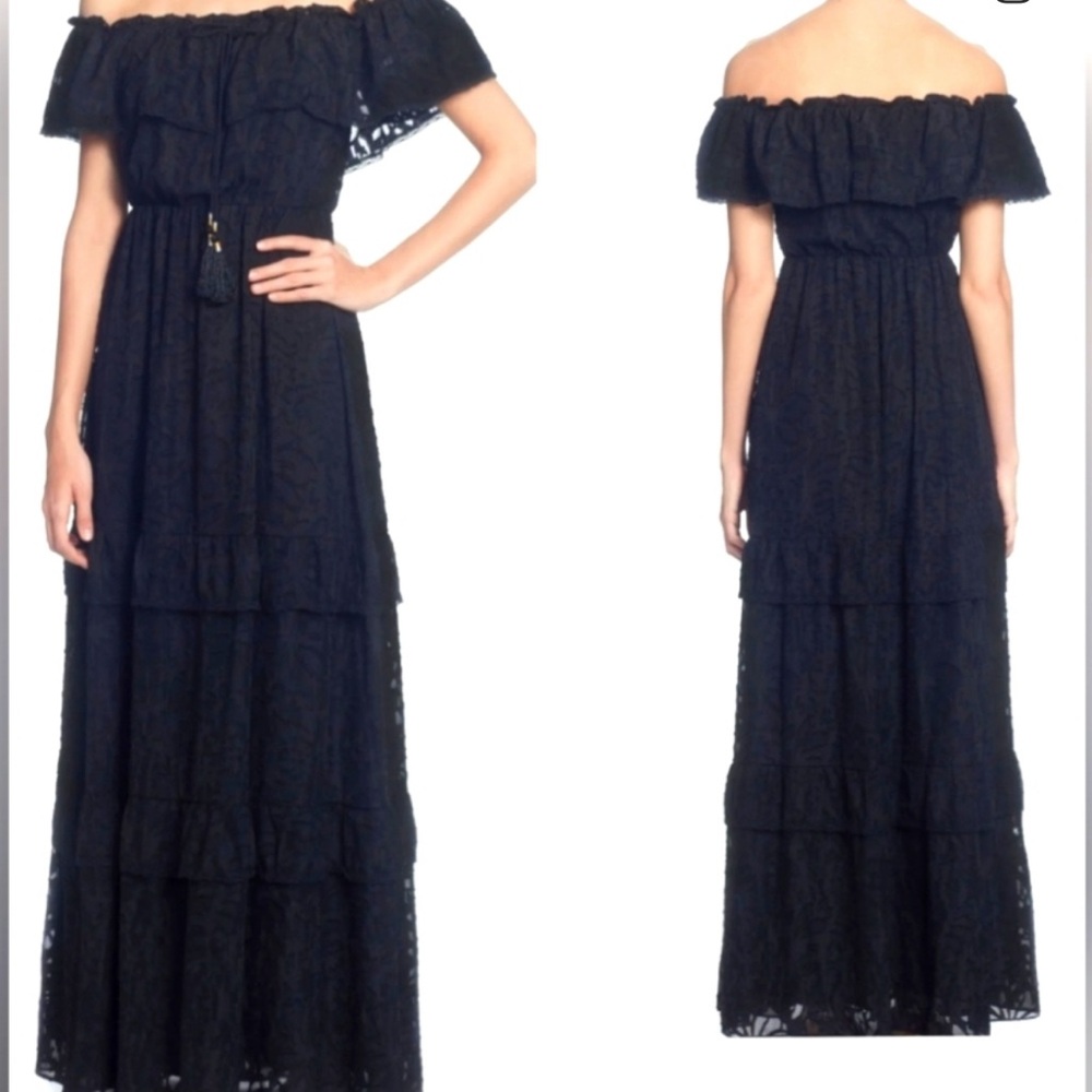 Elegant Black Off-Shoulder Maxi Dress